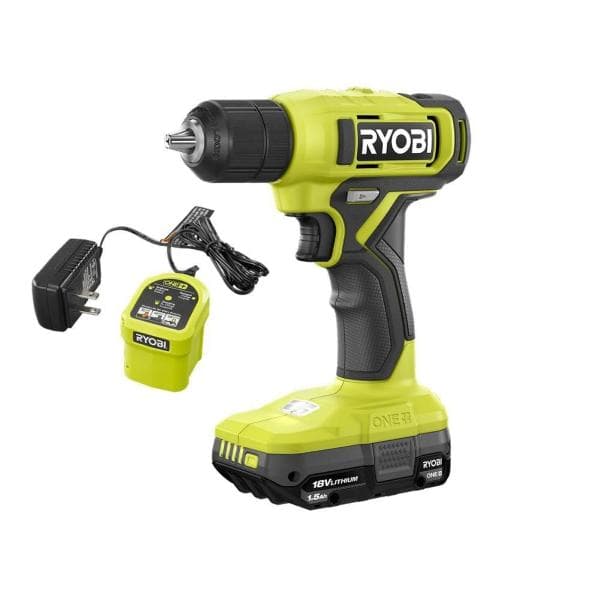 KIT TALADRO ATORNILLADOR RYOBI ONE+ 18V INCLUYE BATERÍA Y CARGADOR
