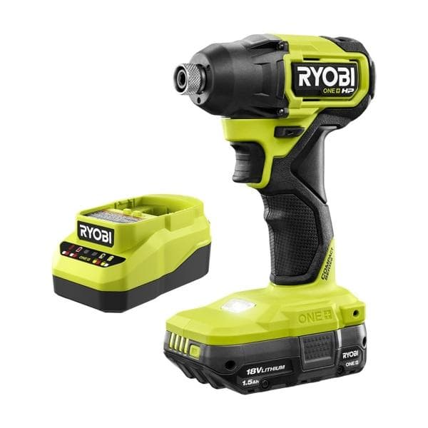 KIT DE DESTORNILLADOR DE IMPACTO RYOBI 1/4 DE PULGADA 18 VOLTS INALÁMBRICO