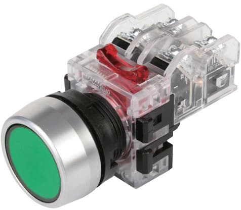 PULSADOR 25MM ALTERNATIVO 1NC 1NO COLOR VERDE MRF-NA1G
