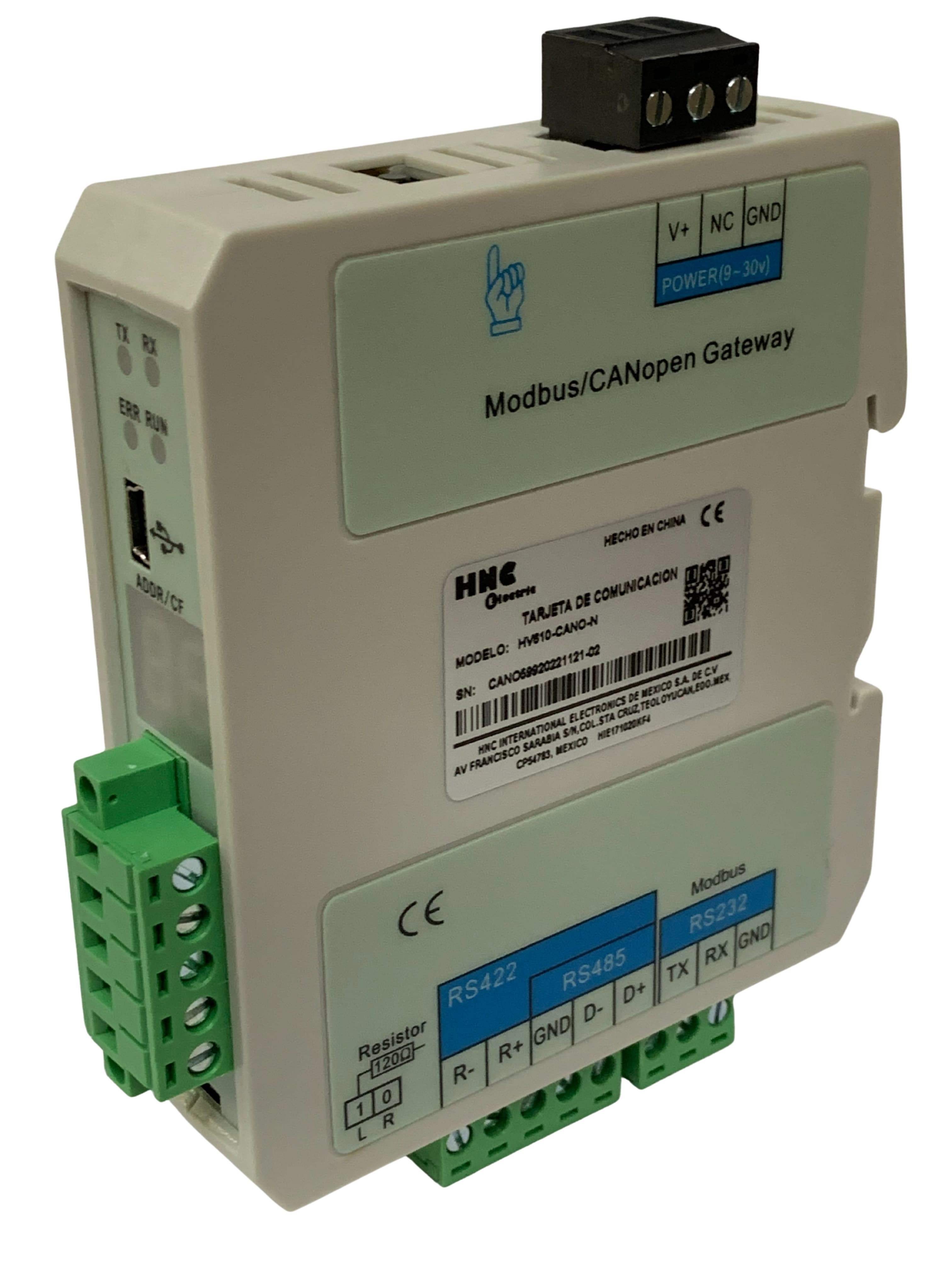 CANOPEN A MODBUS RTU GATEWAY, RS485 INTERFAZ, 1:N HV610-CANO-N