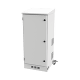 Gabinete de Piso para Exterior con Ventiladores y Termostato con Rack de 19" de 16 U + Espacio para Baterías, Se envía el Gabinete Armado.