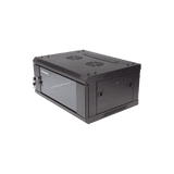 Gabinete para Montaje en Pared - Piso / Puerta de Cristal Templado / Cuerpo Fijo / 4 Unidades de Rack / 19" / Fabricado en Acero