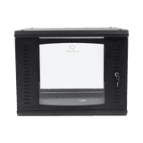 Gabinete Abatible de Pared (Con Marco Trasero) con Rack 19" de 9 Unidades. Ventana de Cristal Templado.