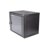 Gabinete para Montaje en Pared - Piso / Puerta de Cristal Templado / Cuerpo Fijo / 9 Unidades de Rack / 19" / Fabricado en Acero