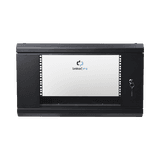 Gabinete de Pared de 6U con Puerta de Cristal Templado, 455 mm de Profundidad Total, Rack de 19in, Acero Reforzado Color Negro.