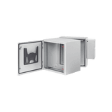 Gabinete Industrial ProTek de Puerta Sólida, Con Aire Acondicionado de 2000 BTU, Protección NEMA Tipo 4/12; IP66; IK10, Abatible, Fabricado en Acero, 12 UR, Color Gris Claro