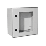 Gabinete de Poliéster IP65 Puerta Transparente, Uso en Intemperie (400 x 400 x 200 mm) con Placa Trasera Interior de Plástico (Incluye Chapa y Llave).
