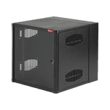 Gabinete AccessPlus de Montaje en Pared de 19in, Rieles Numerados y Roscados #10-32, Puerta con Ventana de Seguridad, 600 mm de Ancho, 637 mm de Profundidad, 12 UR, Color Negro