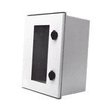 Gabinete de Poliéster IP65 Puerta Transparente, Uso en Intemperie (300 x 400 x 200 mm) con Placa Trasera Interior de Plástico (Incluye Chapa y Llave).
