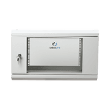 Gabinete de Pared de 6U con Puerta de Cristal Templado, 455 mm de Profundidad Total, Rack de 19'', Acero Reforzado Color Gris Mate