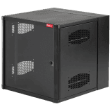 Gabinete AccessPlus de Montaje en Pared de 19in, Rieles Numerados y Roscados #10-32, Puerta con Ventana de Seguridad, 600 mm de Ancho, 762 mm de Profundidad, 12 UR, Color Negro