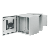 Gabinete Industrial ProTek de Puerta Sólida, Con Aire Acondicionado de 4000 BTU, Protección NEMA Tipo 4/12; IP66; IK10, Abatible, Fabricado en Acero, 19 UR, Color Gris Claro