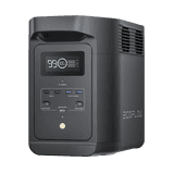 Estación de Energía Portátil de 980Wh Litio LFP / 10 Puertos AC 500 W (Max. 1000W) / 2 USB-C 100W / Cargador de Coche 10A a 12.6V / Conectividad WiFi y Bluetooth (App) / Carga Solar 500W Max.