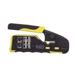 Ponchadora/Pelacables/Cortacables con Matraca para Conectores Pass-Thru RJ45 y Conectores Estándar RJ11/RJ12.