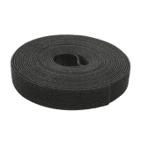 Cinta de Contacto Autoadherente Color Negro / 1.6 cm x 25 metros / Espalda con Espalda (Gancho y Bucle)