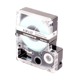 Casete de Etiquetas de Vinilo de Cinta Continua, Color Negro Sobre Blanco, Uso Interior/Exterior, 9 mm de Ancho x 7.6 Metros de Largo (24.93 Pies)