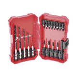 Juego de 18 Puntas y Brocas para Taladro, con Entrada Hexagonal de 1/4", Incluye Estuche.