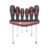 Juego de 6 desarmadores CrV con organizador y Mango Bicolor.