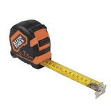 Flexómetro (Cinta de Medir) de 7.5 m con Gancho doble Magnético. Graduada por Ambos Lados y Freno de Alta Velocidad. De Uso Rudo