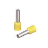 Ferrúl de cobre DIN Amarillo para Cable 10 AWG con largo 12 mm. Paquete de 100 Piezas