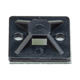 Montaje-Sujetador Adhesivo STRONGHOLD de 4 Vías de 1" x 1" x 1/4", Color Negro, Nylon 6.6 Retardante de Llamas V-2, Paquete de 100pz