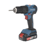 Rotomartillo / Taladro Inalámbrico de 20V sin Carbones, Broquero de 1/2", incluye 2 Baterías de 2.0 Ah, Cargador y Maletín