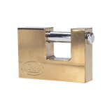 Candado de acero para Cortina Metálica / Medida 80 mm/ Acabado Latón Brillante / Nivel de Seguridad 6 / Llave Estándar.