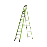 Escalera de 3.65 m Capacidad máxima de 170 Kg, inclinada, de fibra de vidrio con almohadilla de pared giratoria.