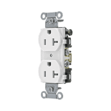 Contacto Dúplex 20 A, 125 V, 2 Polos, 3 Hilos, Cableado Posterior y Lateral, Color Blanco (Nema 5-20R).