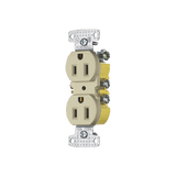 Contacto Duplex 15A 125V/ 2 Polos 3 Hilos / Cableado posterior y lateral / Nema 5-15R / Color Marfil.