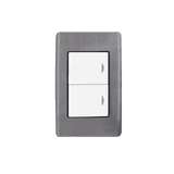 Apagador Doble de 10 A/ 127 V CA ~ 60 Hz / Placa de Acero.