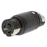 Conector Industrial de Bloqueo / 50A 3-Fases Delta 250V CA / 3-Polos 4-Hilos/ Conector Hembra / Color Negro y Blanco