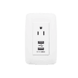 Contacto Sencillo de 15 A/ 127 V CA y 2 Conectores USB de 5 V CD 2A / Color Blanco.