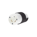 Conector Industrial con Bloqueo de Media Vuelta / 15 A 250 V CA / 2 Polos 3 Hilos / Nema L6-15R / Color Blanco y Negro.