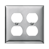 Tapa para 2 Contacto Dúplex Color Cromo.