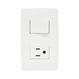 Apagador Escalera y Contacto de 127 V~60 Hz 10/15 A.