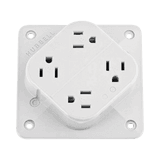 Multicontacto Dúplex con 6 Salidas/ 15 A 125 V CA/ 2 Polos 3 Hilos / Color Blanco.