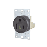 Receptáculo Individual de 50 A 250 V / 2 Polos 3 Hilos/ Nema 6- 50 R / Color Negro/ Grado Industrial-Comercial.