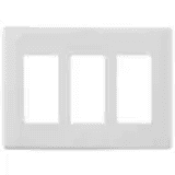 Tapa para Caja de 3 Espacios/ Contacto Duplex / Tornillos Ocultos / Color Blanco.