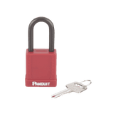 Candado de Bloqueo LOTO de Seguridad Dieléctrico, Con Llave Única, Diámetro de 6.5 mm, Color Rojo