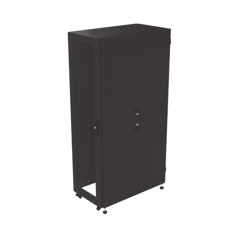Gabinete para Telecomunicaciones Rack Estándar de 19", 42UR, 600 mm Ancho x 1000 mm Profundidad. Fabricado en Acero, Se envía el Gabinete Armado.