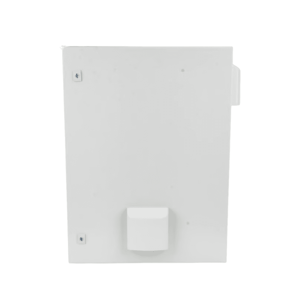 Gabinete Ventilado de Acero IP55 Uso en Exterior (600 x 800 x 300 mm) con Placa Trasera Interior Metálica y Compuerta Inferior Atornillable. Incluye Ventilador, Ventilas, filtros, Chapas y Llave T.