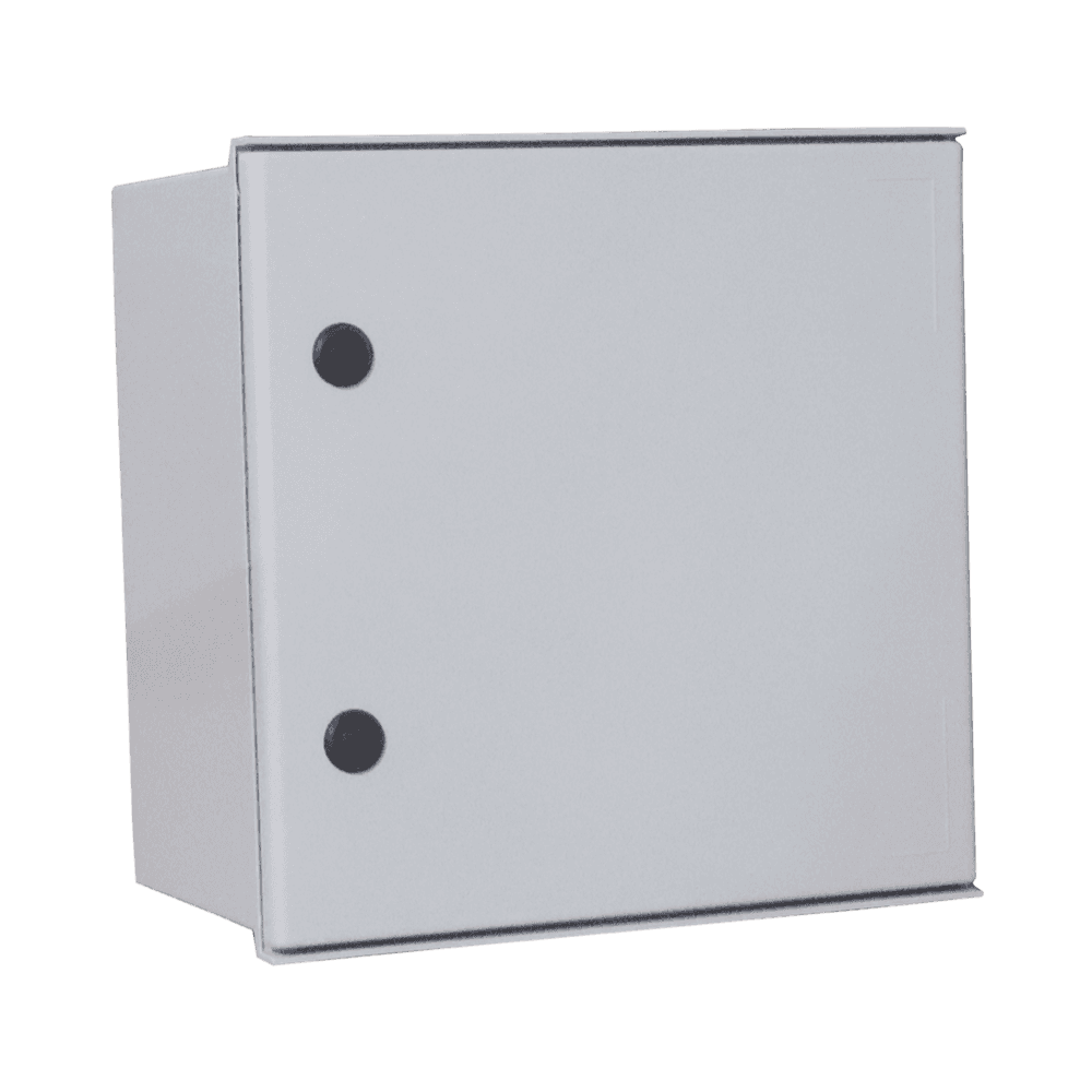 Gabinete de Poliéster IP65 Uso en Intemperie (400 x 400 x 200 mm) con Placa Trasera Interior de Plástico (Incluye Chapa y Llave).