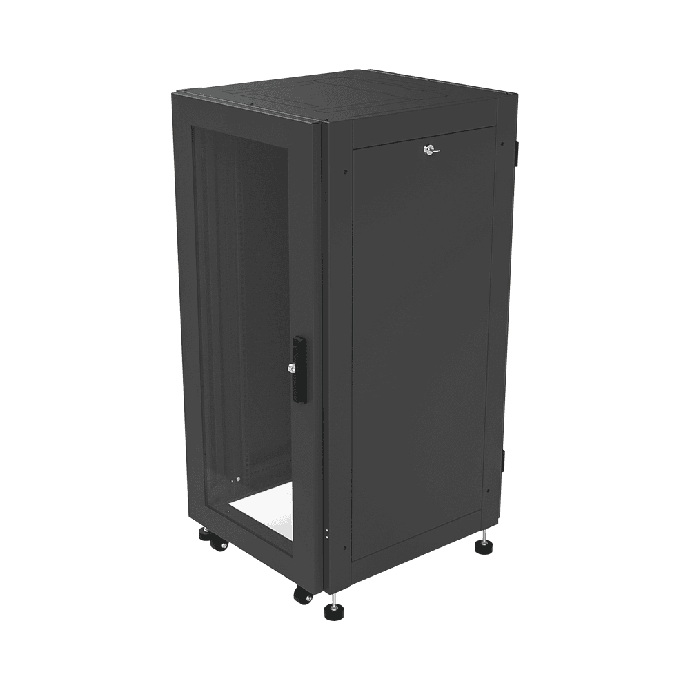 Gabinete Profesional para Telecomunicaciones de 19in, Instalación a Piso, 24UR, 600 mm Profundidad, Se envía el Gabinete Armado.
