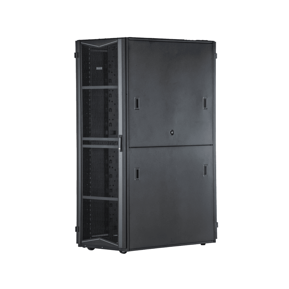 Gabinete FlexFusion para Centros de Datos, 42 UR, 800 mm de Ancho, 1070 mm de Profundidad, Fabricado en Acero, Color Negro