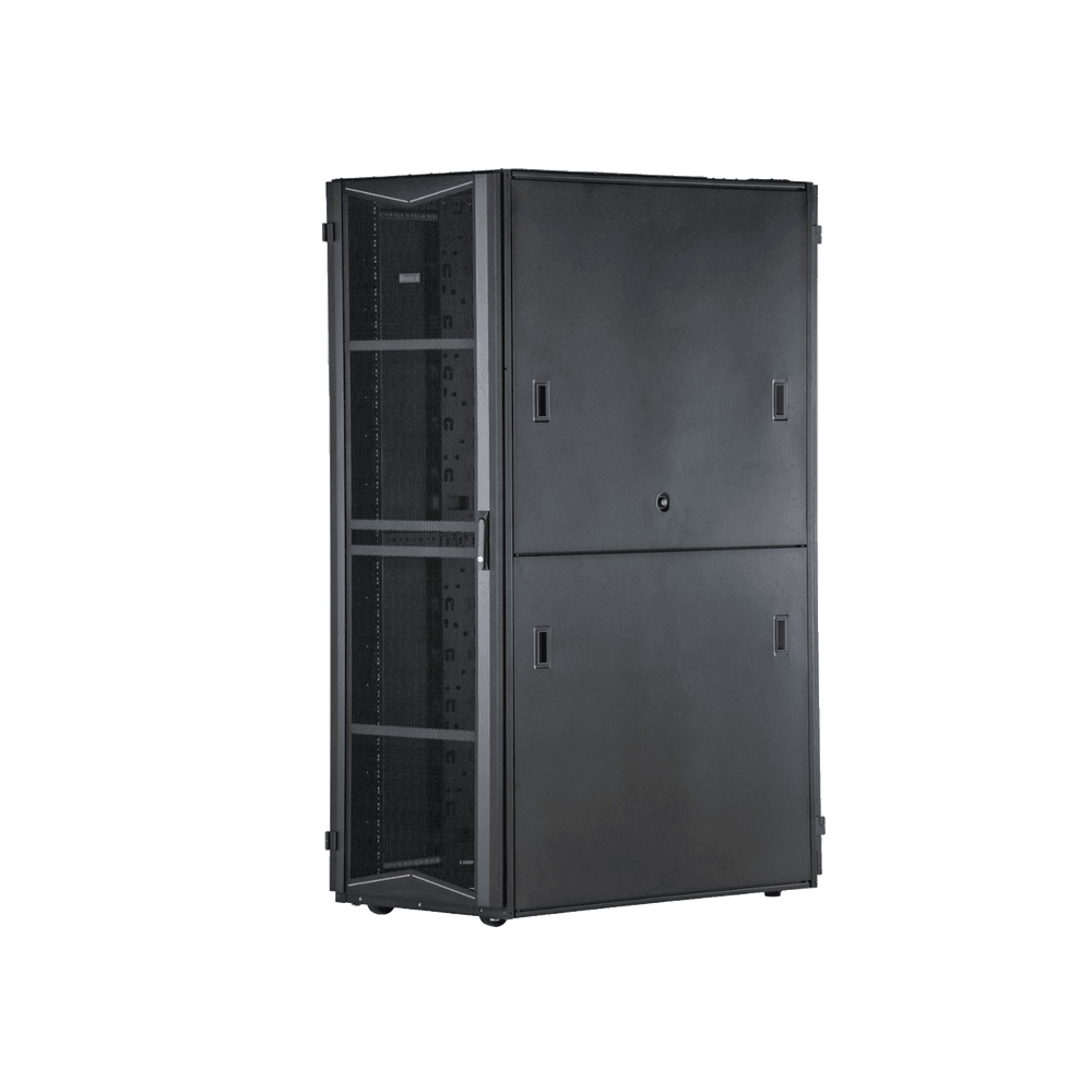 Gabinete FlexFusion para Centros de Datos, 42 UR, 800 mm de Ancho, 1200 mm de Profundidad, Fabricado en Acero, Color Negro