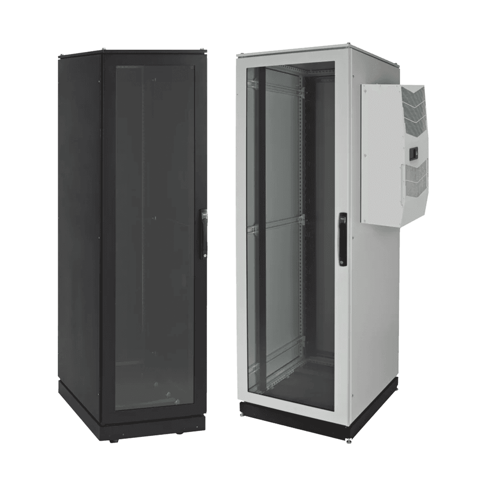 Gabinete de Telecomunicaciones ProLine V/D, 600 mm de Ancho, 1000 mm de Profundidad, Compatible Con Aire Acondicionado Tipo G52, NEMA 12, 42 UR, Color Negro