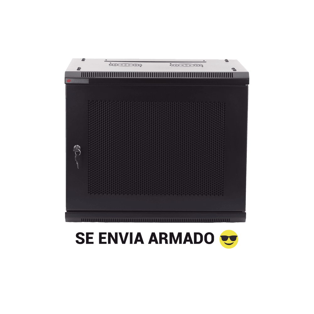 Gabinete PRECISION, Con Puerta Perforada, de 19in, 9UR, 450mm de Profundidad, Color Negro
