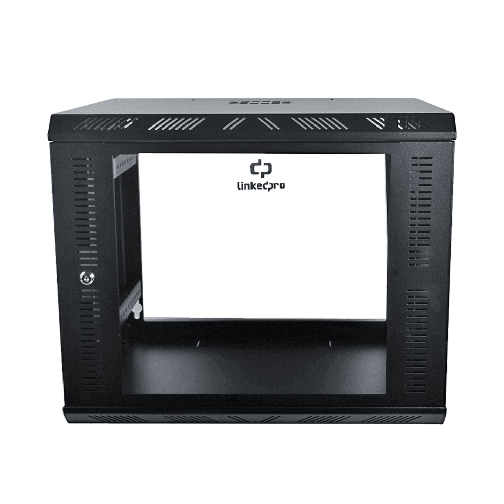 Gabinete para Montaje en Pared Fijo, con 9 Unidades de Rack, de 19in, Puerta de Cristal Templado, Fabricado en Acero