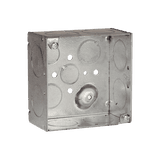 Caja Cuadrada Galvanizada de 4" x 4"/ Profundidad de 2 1/8" /8 Entradas 1", 3 Entradas 1/2" y 2 Entradas 3/4"/ Soldada.